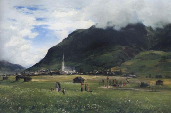 Albert Hertel Prozession zur Kirche in Bad Hofgastein oil painting picture